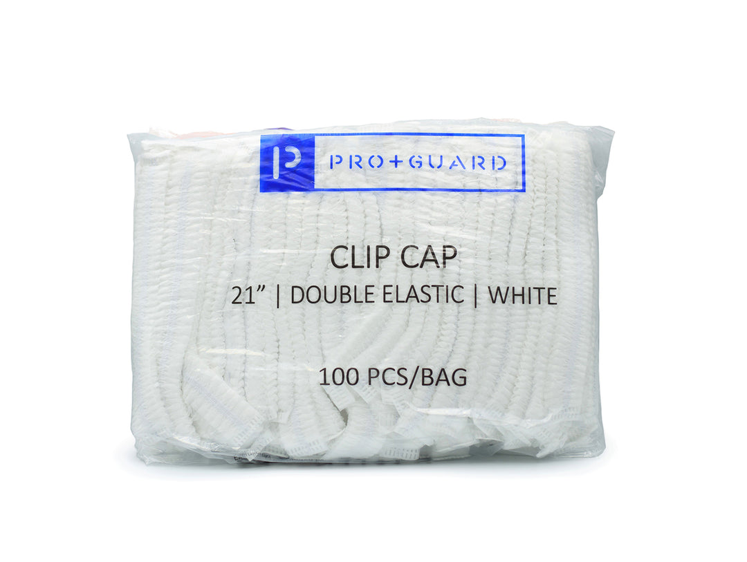 Pro+Guard Non Woven Clip Cap (White)