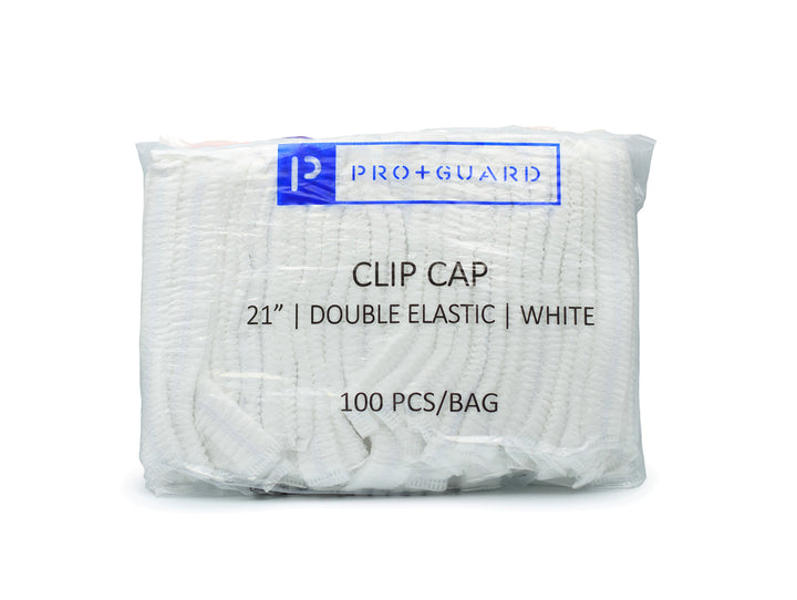 Pro+Guard Non Woven Clip Cap (White)