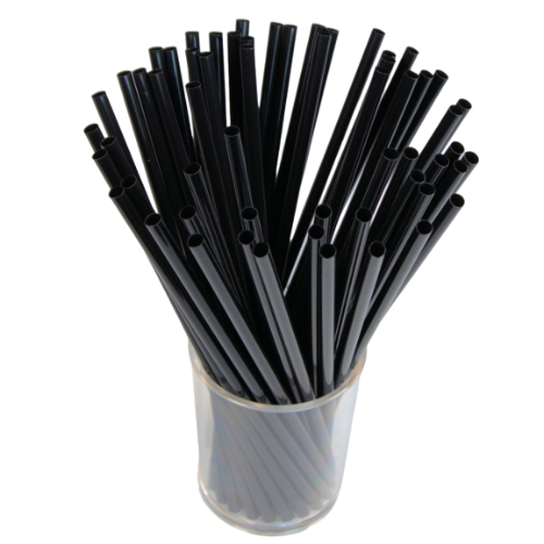 8021 Black Straight Straw