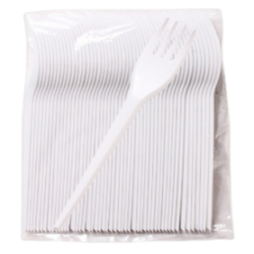 7'' Plastic Fork (White)